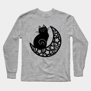 Lunar Cat on the Moon Long Sleeve T-Shirt